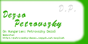 dezso petrovszky business card